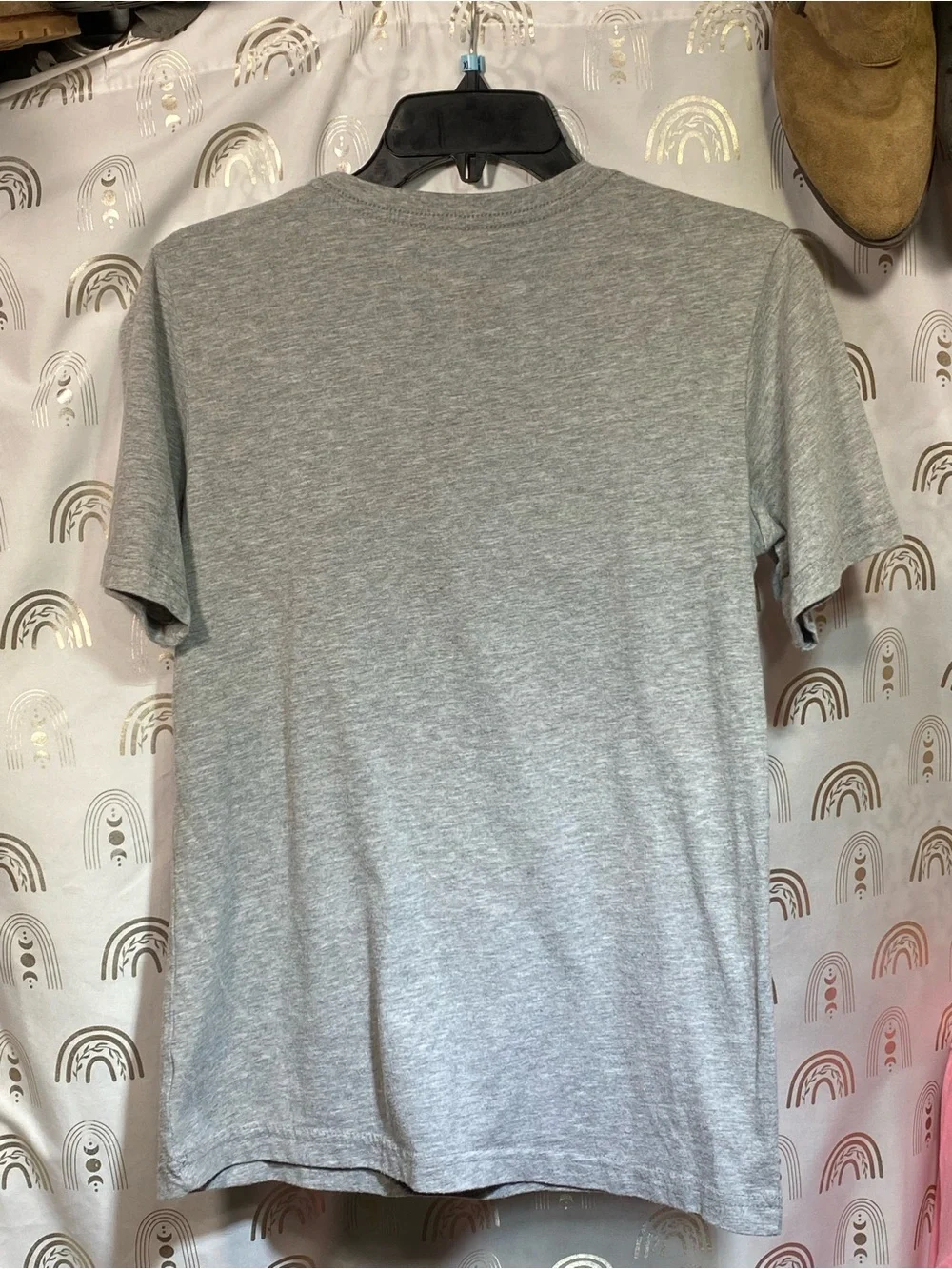 Jordan Kids Grey Tee with Red & White Sneaker Graphic